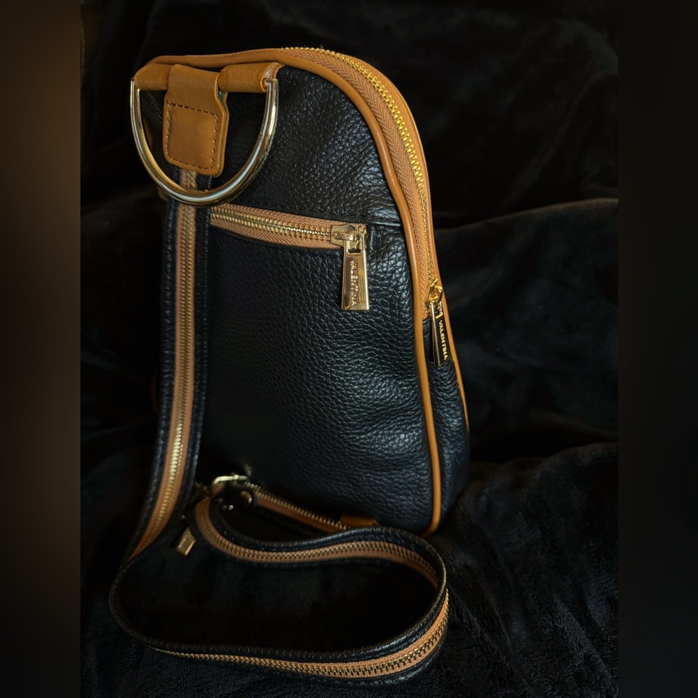 🖤✨Valentina Black Pebbled Leather Convertible Backpack✨🖤NWOT✨🖤 - Picture 4 of 13
